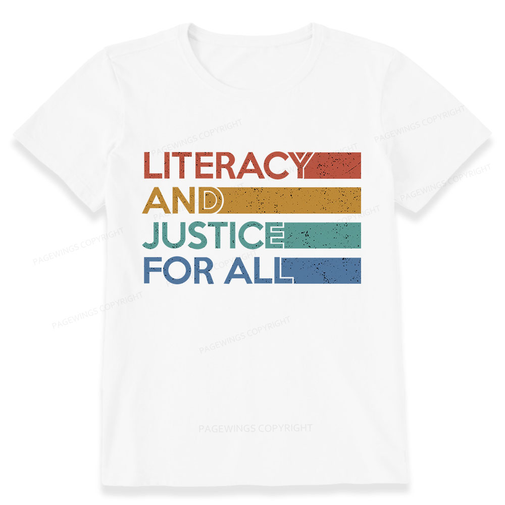 Pagewing Literacy and Justice For All  Unisex Classic T-shirt