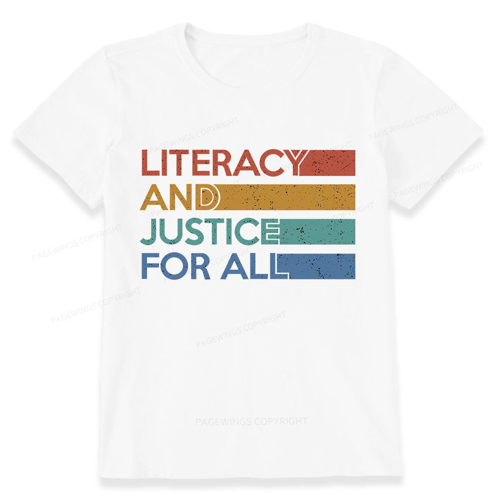 Pagewing Literacy and Justice For All Unisex Classic T-shirt