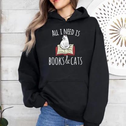 Pagewings All I Need Is Book & Cat Unisex Classic Hoodie