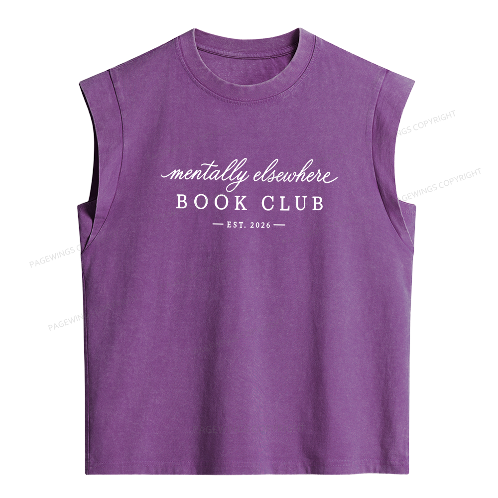 Pagewings Mentally Elsewhere Women's Washed Tank Top