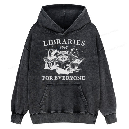 Pagewings Libraries Are For Everyone Unisex Washed Hoodie