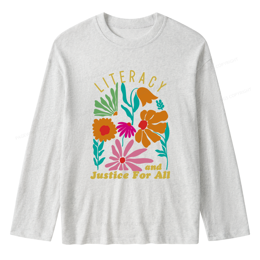 Pagewings Literacy And Justice Unisex Lightweight Long Sleeve T-Shirt