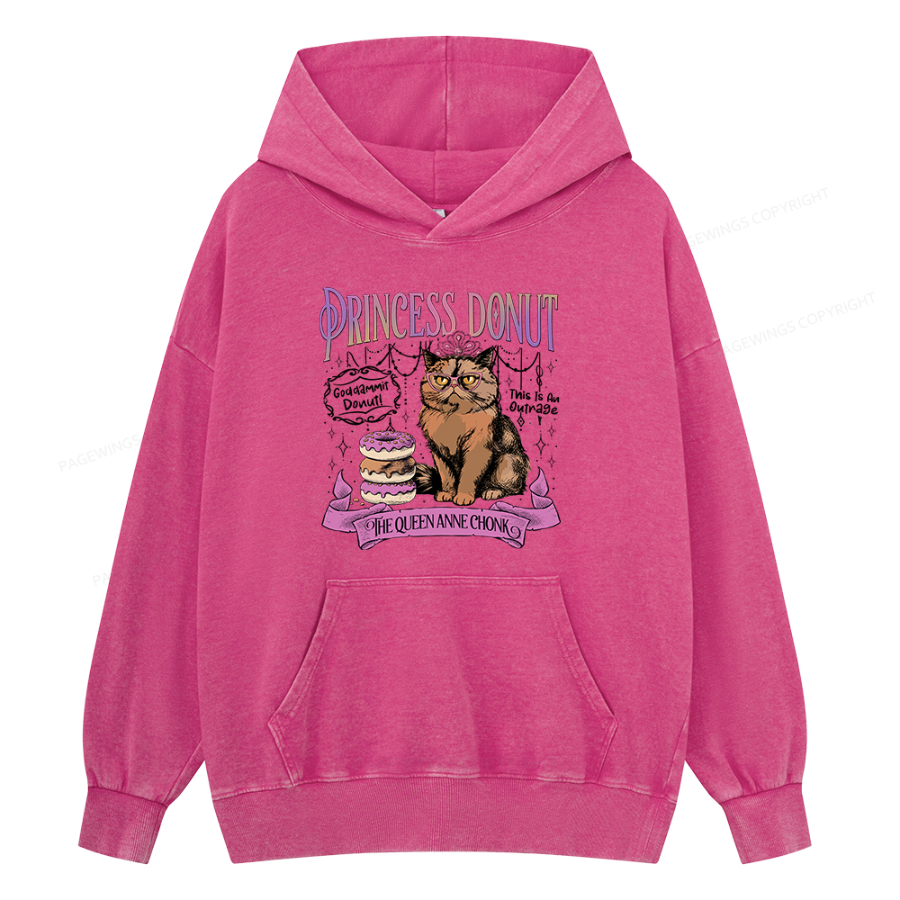 Pagewings Princess Donut Unisex Washed Hoodie