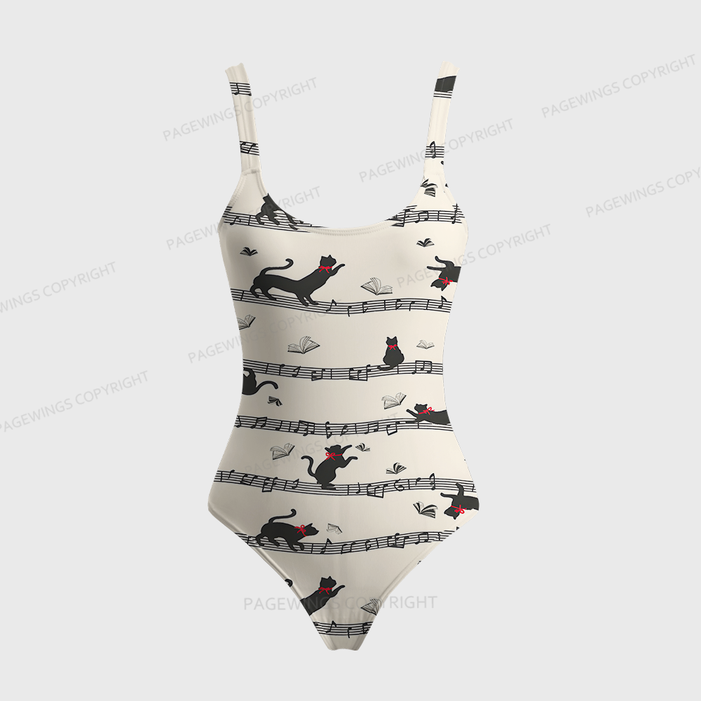Pagewings Just a Cat Who Loves to Read One-Piece Swimsuit 