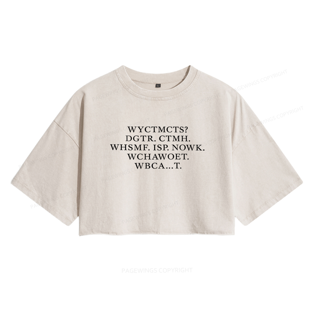 Pagewings I'm Coming to the Cottage Women's Washed Cropped T-shirt