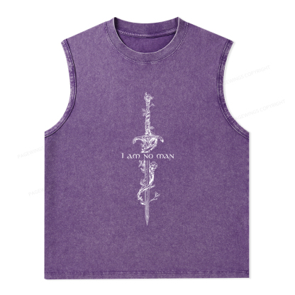 Pagewings I Am No Man Unisex Washed Tank Top