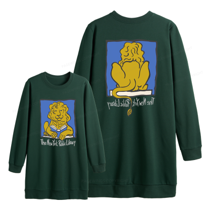 Pagewings Vintage New York Library Sweatshirt Dress
