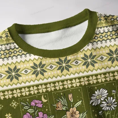 Pagewings The World Will Be Saved Unisex Ugly Knit Sweatshirt