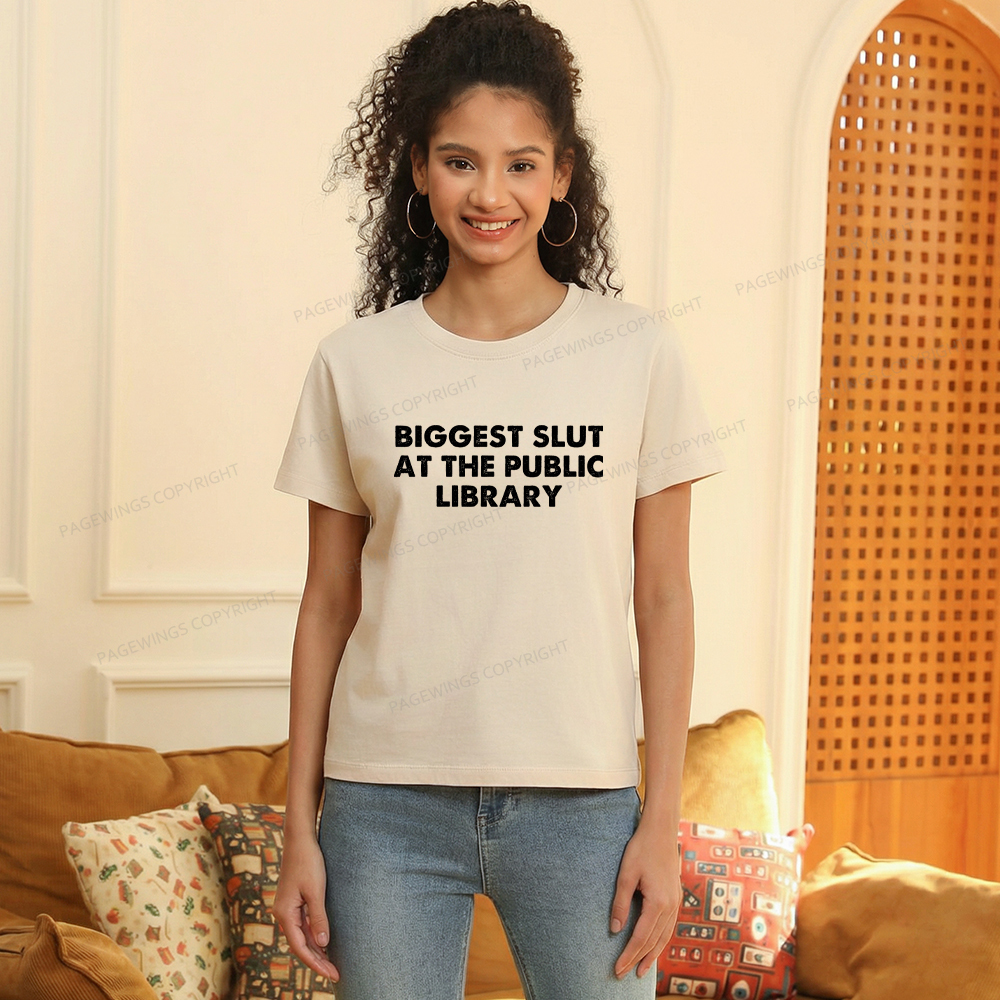 Pagewings Biggest Slut At The Public Library Women's Washed T-shirt