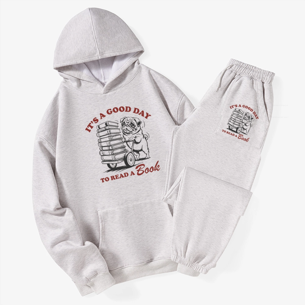 Pagewings It‘s A Good Day To Read A Book Unisex Fleece Hoodie Set