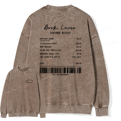 Pagewings Personalized Name Book Lover Unisex Washed Sweatshirt