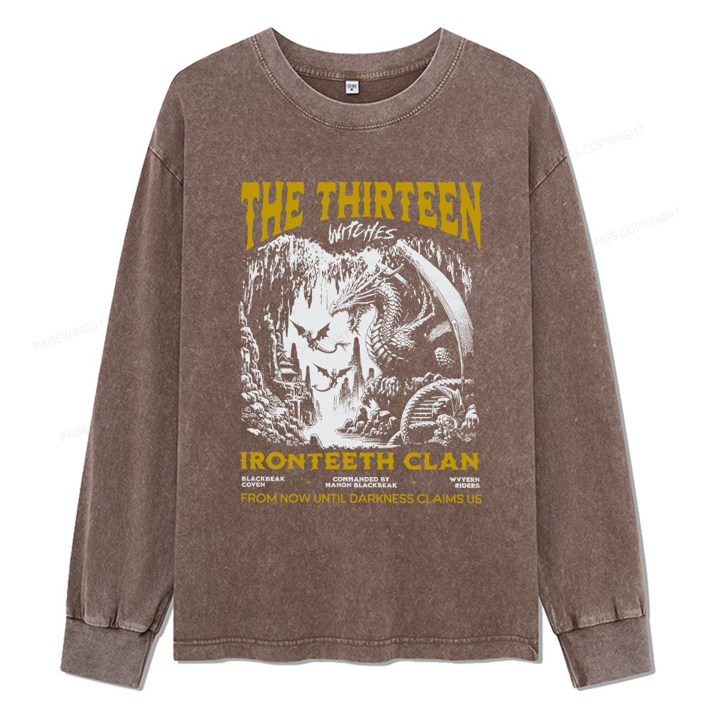 Pagewings The Thirteen Unisex Washed Long Sleeve T-shirt
