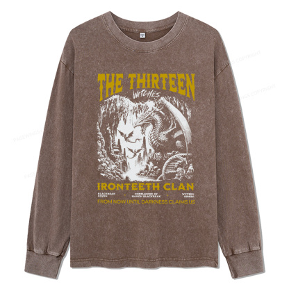 Pagewings The Thirteen Unisex Washed Long Sleeve T-shirt