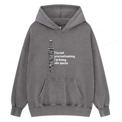 Pagewings I'm Doing Side Quests Unisex Washed Hoodie