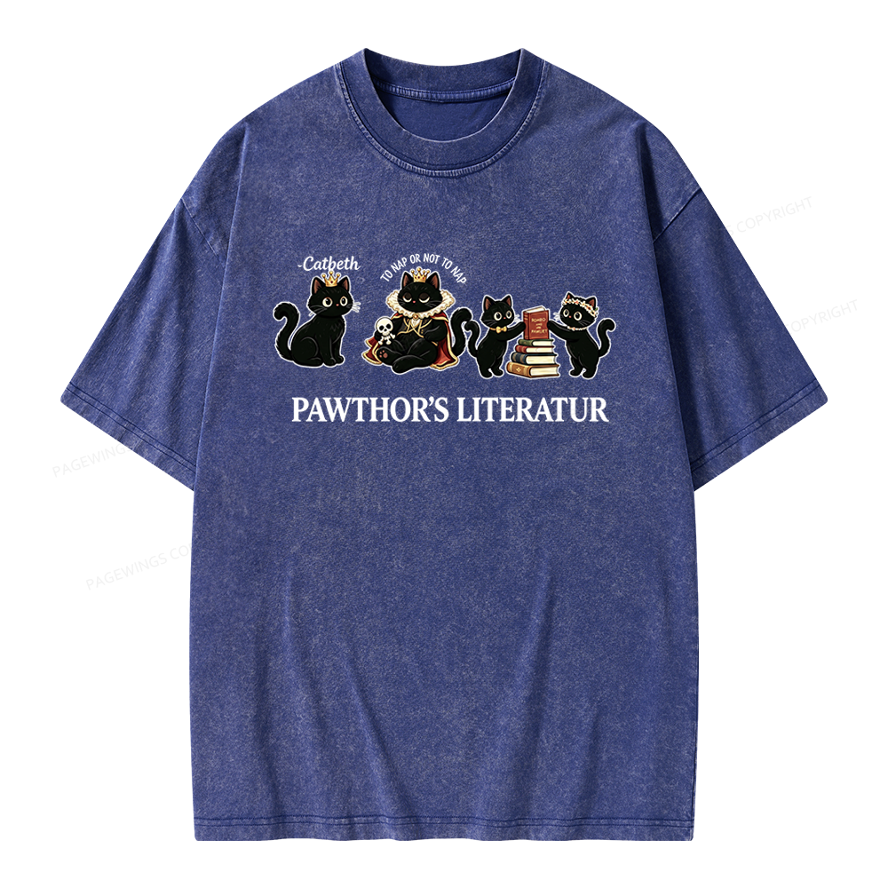 Pagewings Pawthor's Literatur Unisex Washed T-shirt