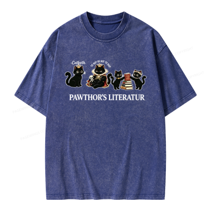 Pagewings Pawthor's Literatur Unisex Washed T-shirt