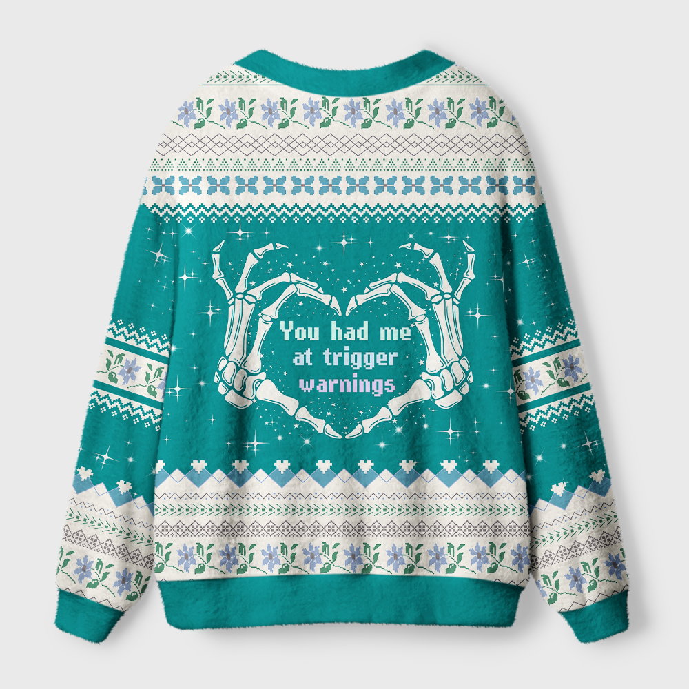 Pagewings You Had Me At Trigger Warnings Light Knit Unisex Cardigan Sweaters