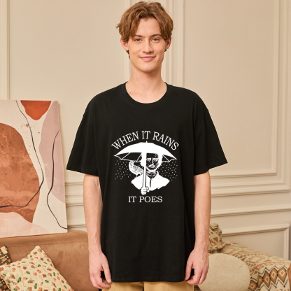 Pagewings When It Rains It Poes Unisex Classic T-shirt