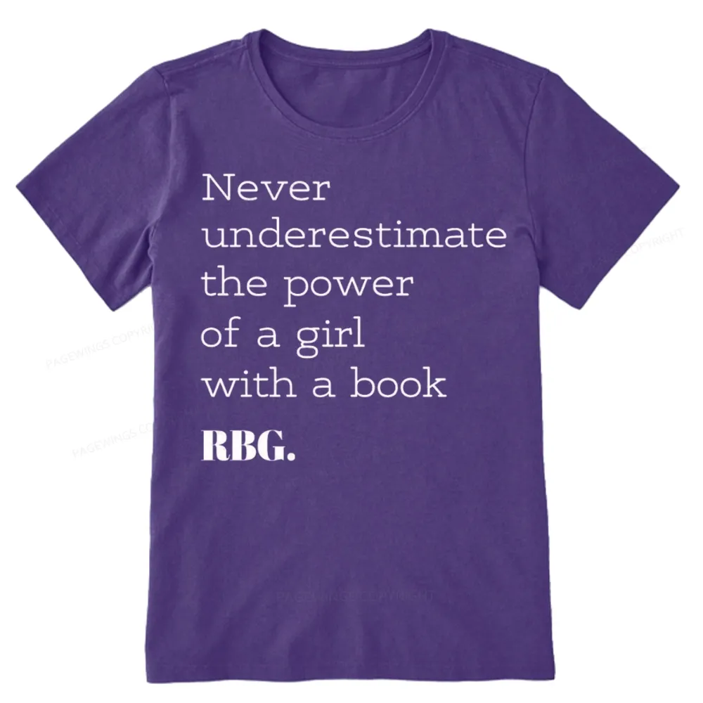 Pagewings Never Underestimate The Power Of a Girl With a Book Unisex Classic T-shirt