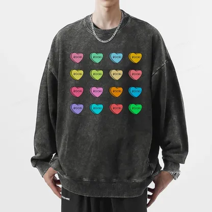 Pagewings Valentine's Day Librarian Unisex Washed Sweatshirt
