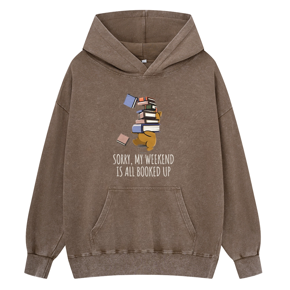 Pagewings Weekend Booked Up Unisex Washed Hoodie