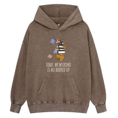 Pagewings Weekend Booked Up Unisex Washed Hoodie