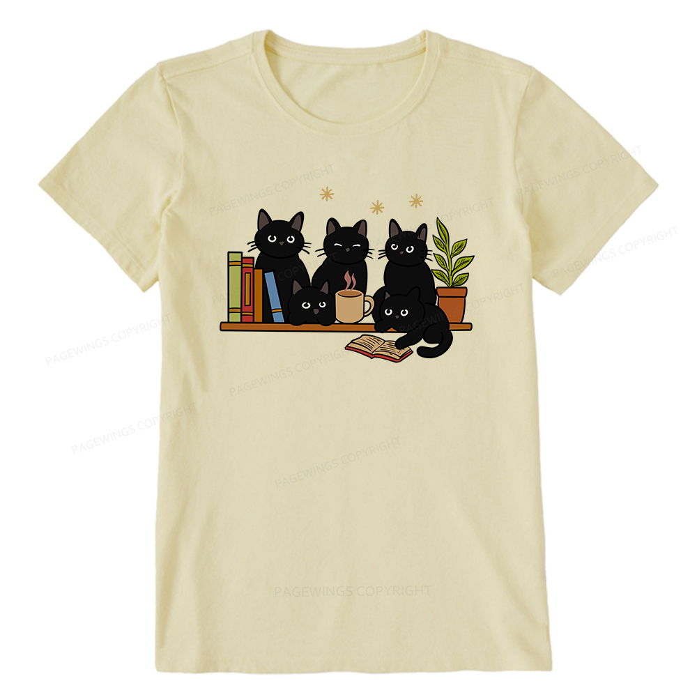 Pagewings Cat On Bookshelf Unisex Classic T-shirt