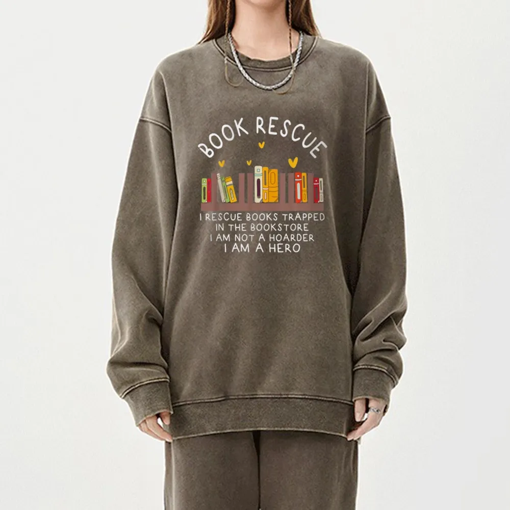 Pagewings Book Rescue Unisex Washed Sweatshirt