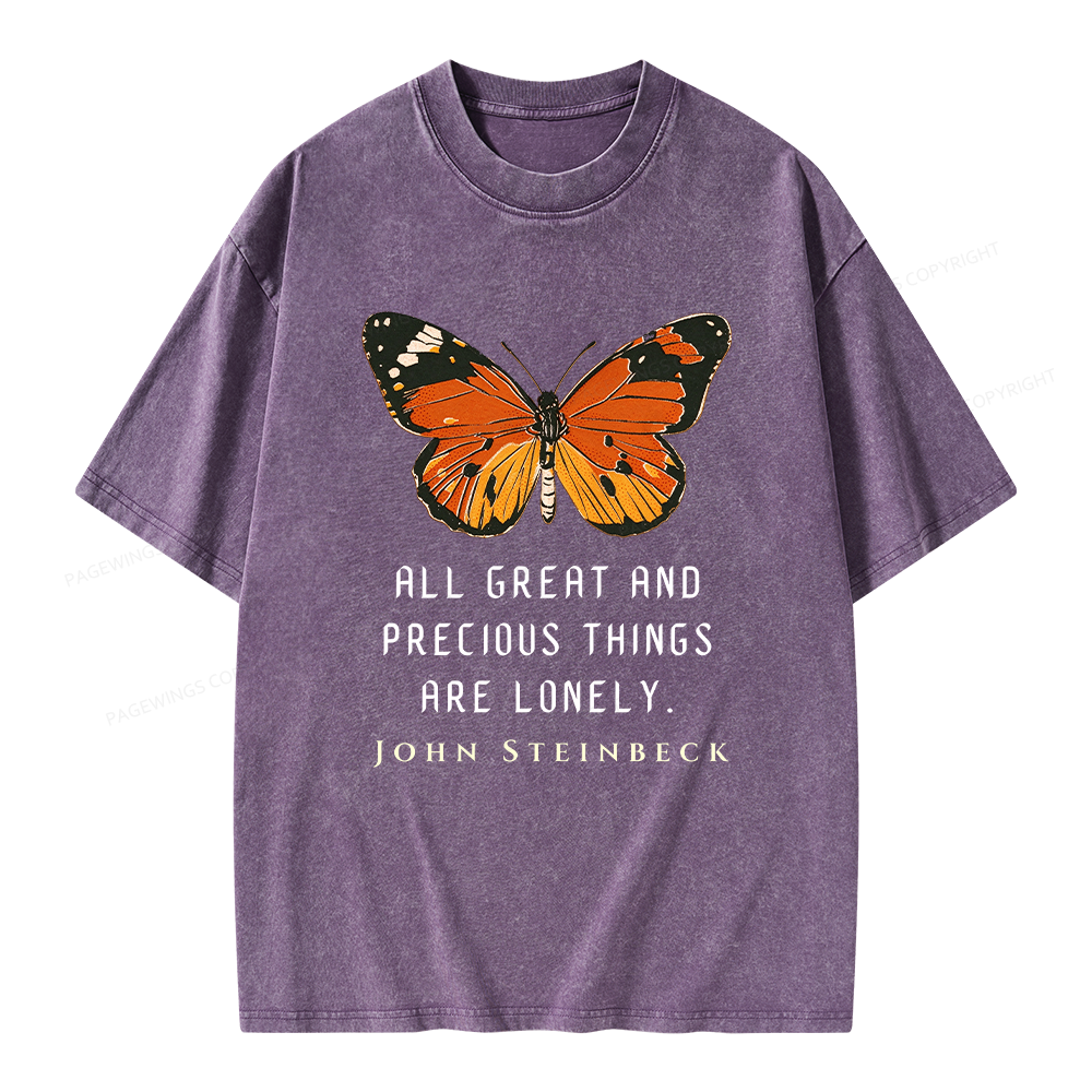 Pagewings All Great and Precious Things are Lonely Unisex Washed T-shirt