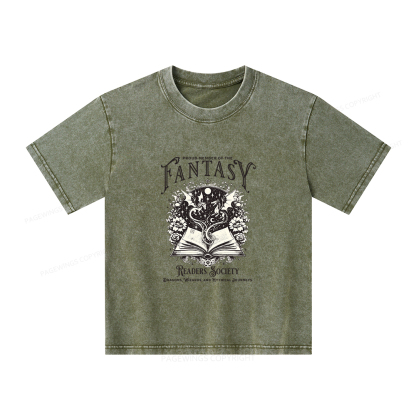 Pagewings Fantasy Readers Society Unisex Kids Washed T-shirt
