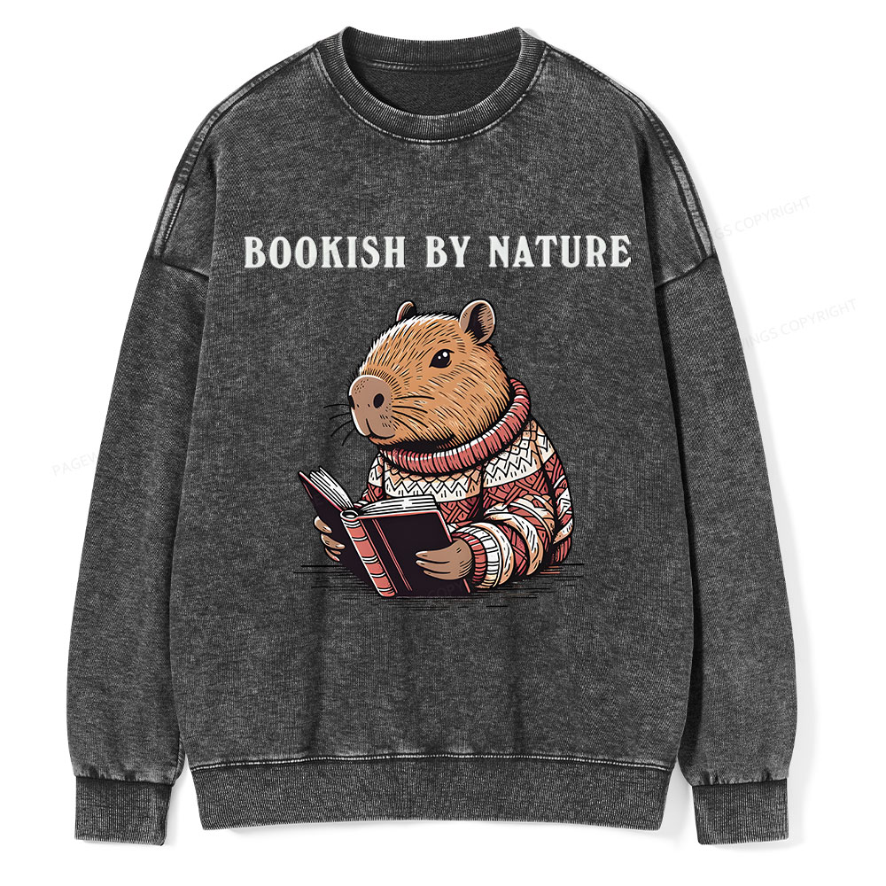 Pagewings A Book Bookish By Nature Unisex Washed Sweatshirt