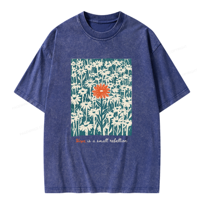 Pagewings Hope Is A Small Rebellion Unisex Washed T-shirt