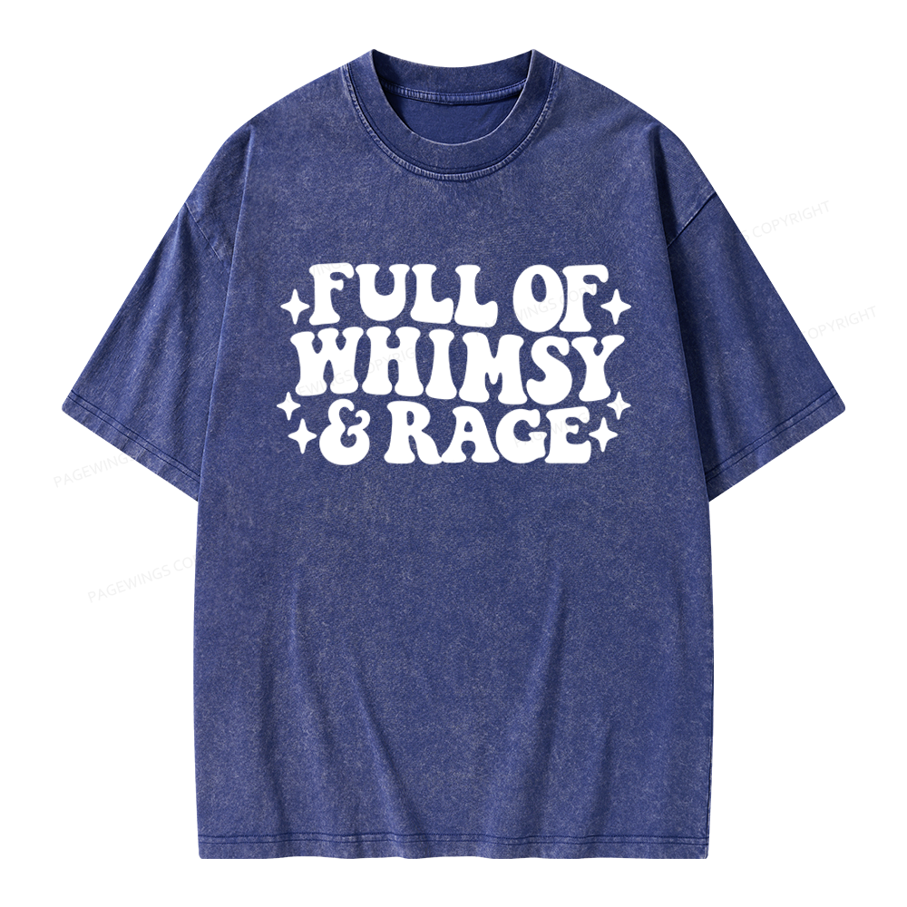 Pagewings Full Of Whimsy And Rage Unisex Washed T-shirt