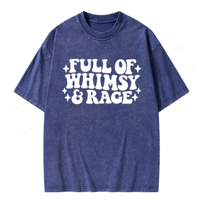 Pagewings Full Of Whimsy And Rage Unisex Washed T-shirt