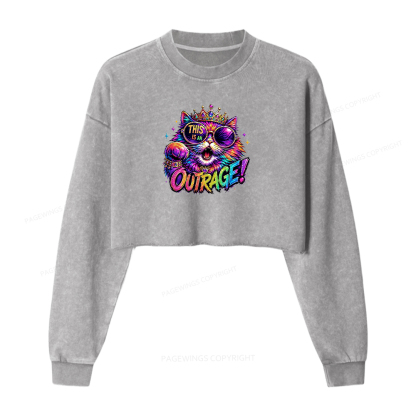 Pagewings Sci-Fi Book Lover Washed Crop Sweatshirt