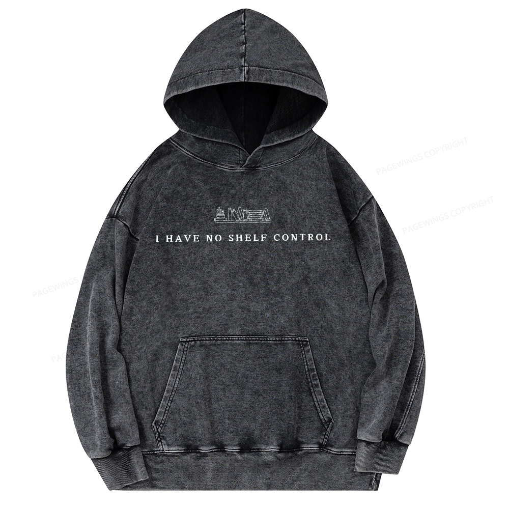 Pagewings I Have No Shelf Control Unisex Washed Hoodie