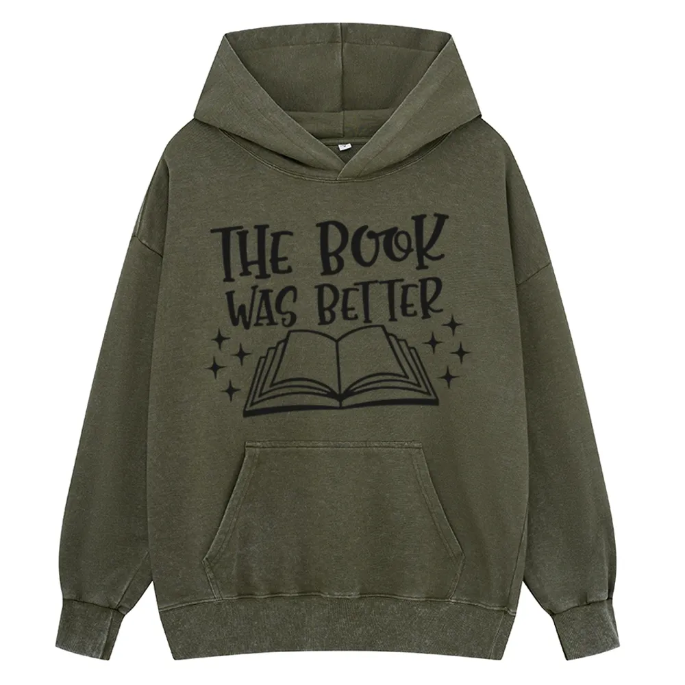 Pagewings The Book Was Better Unisex Washed Hoodie