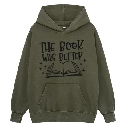 Pagewings The Book Was Better Unisex Washed Hoodie