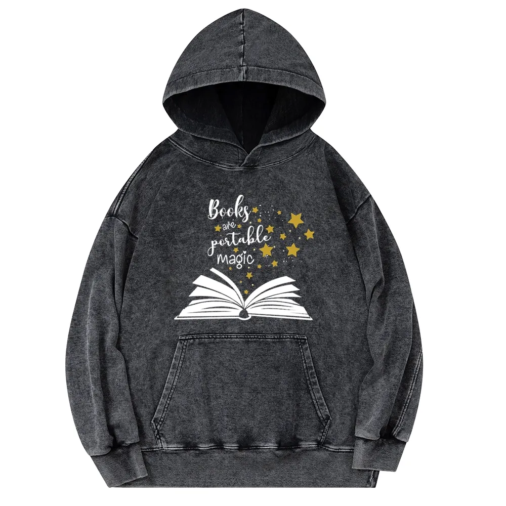 Pagewings Book Are Portable Magic Unisex Washed Hoodie