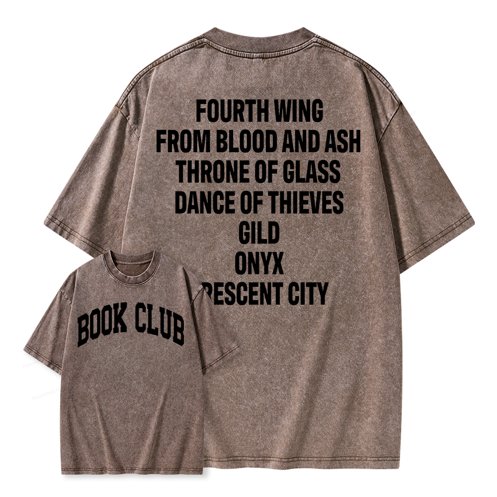 Pagewings Personalized Book Club Unisex Washed T-shirt