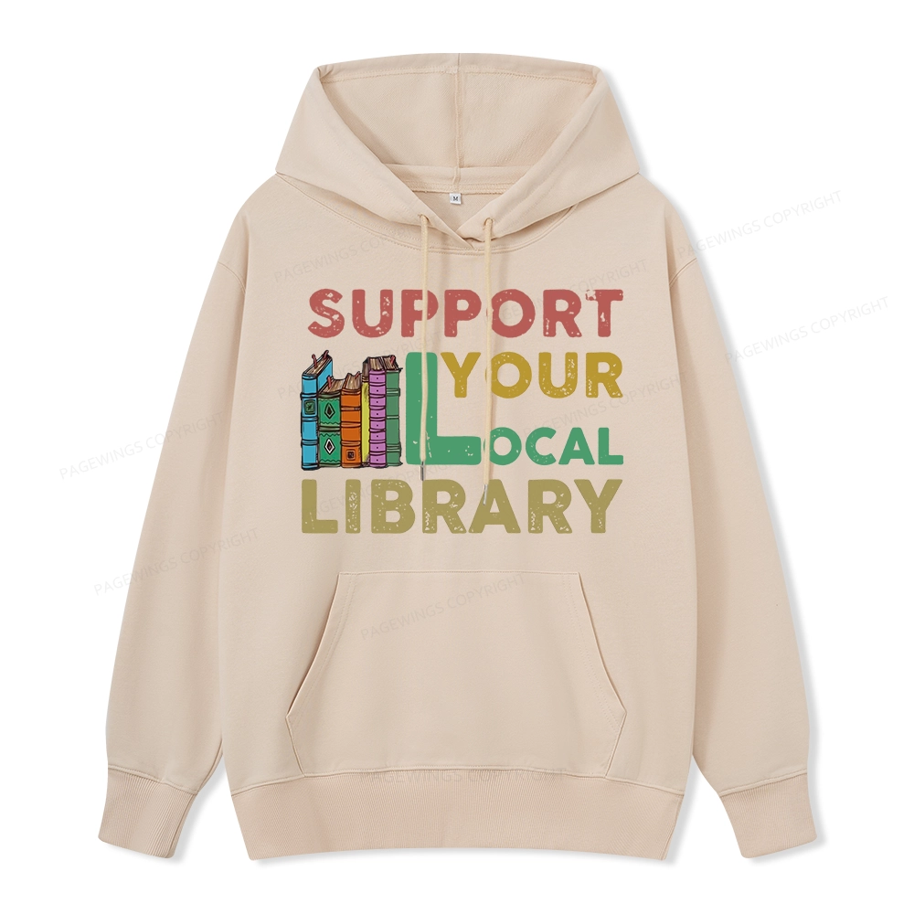 Pagewings Support Your Local Library Unisex Classic Hoodie