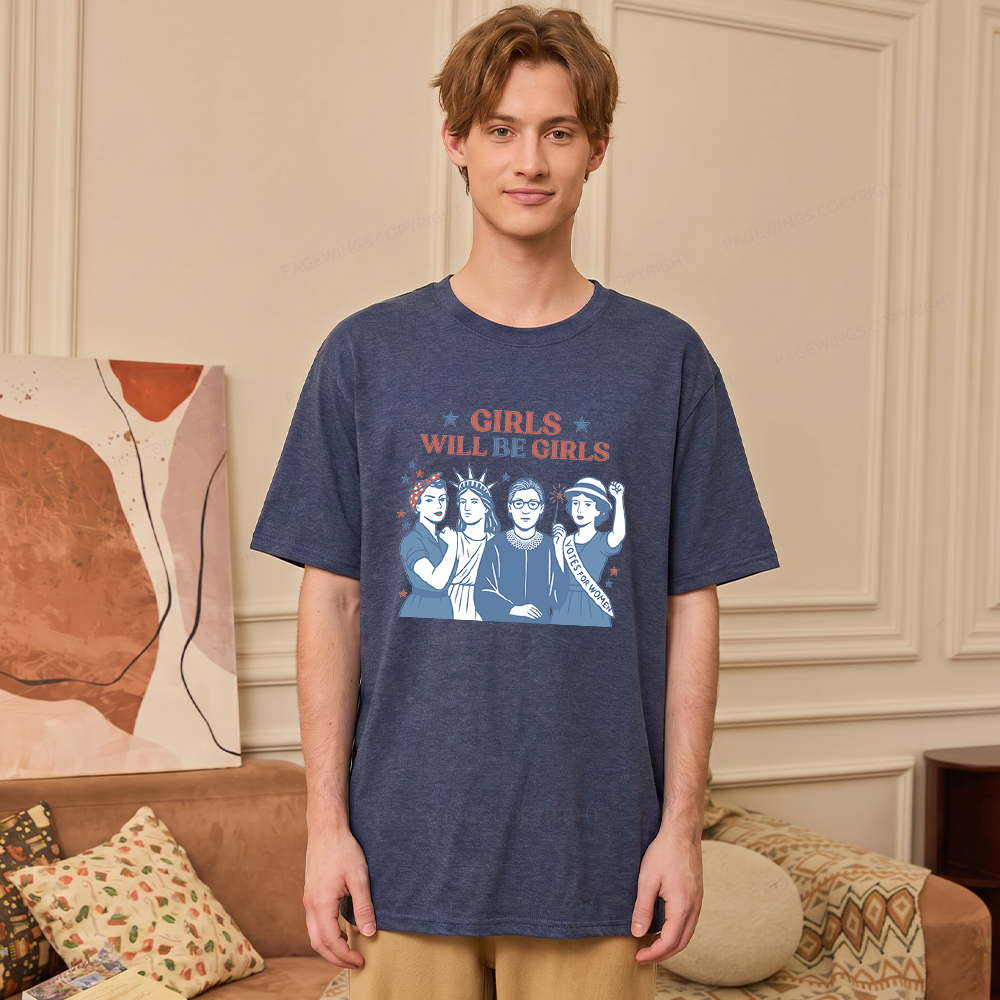 Pagewings Girls Will be Girls Unisex Heather T-Shirt