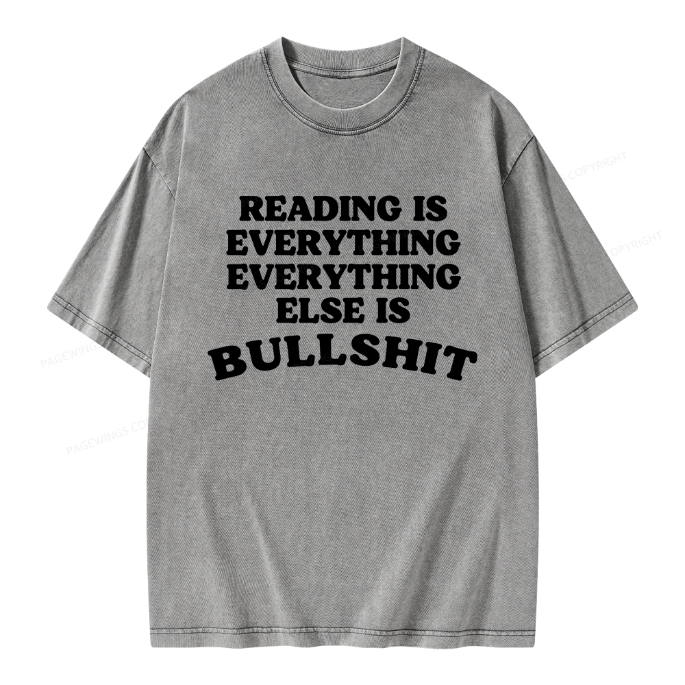 Pagewings Reading Is Everything Unisex Washed T-shirt