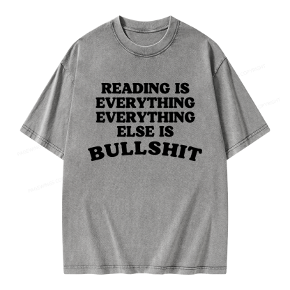 Pagewings Reading Is Everything Unisex Washed T-shirt