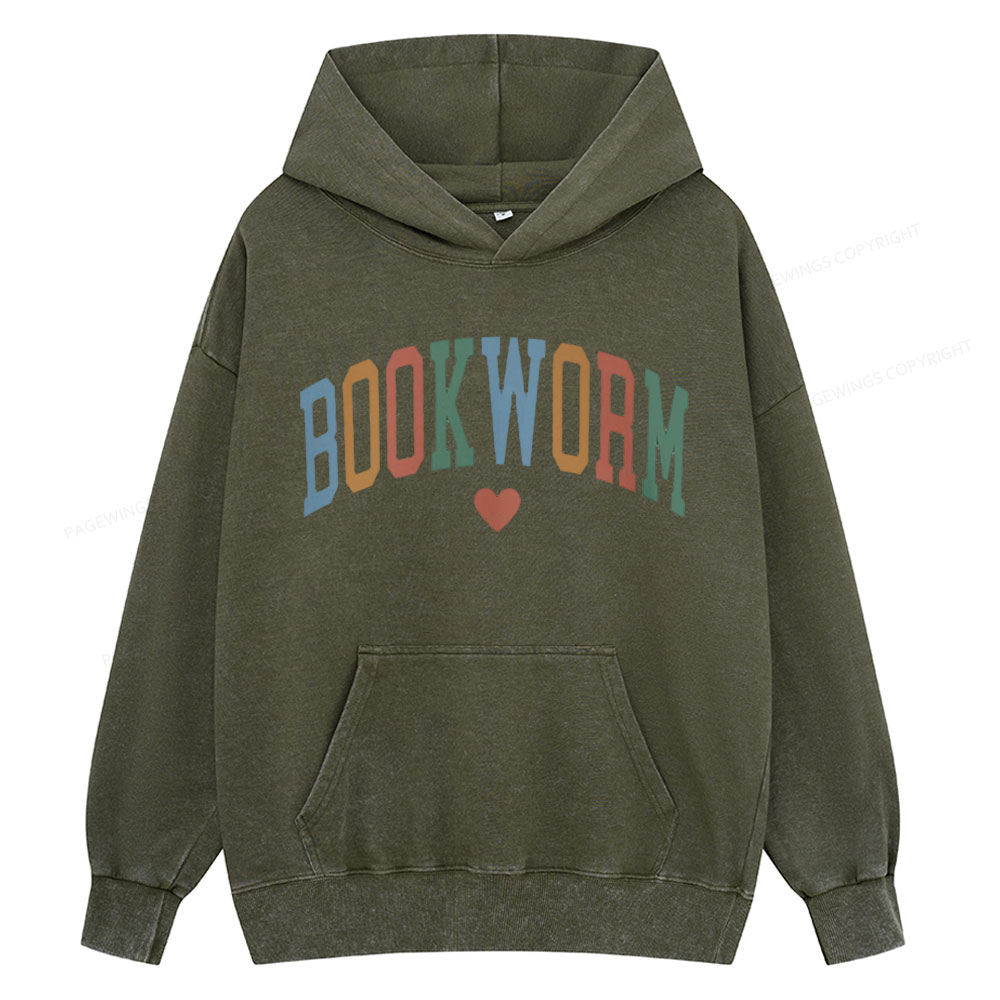 Pagewings Bookworm Unisex Washed Hoodie