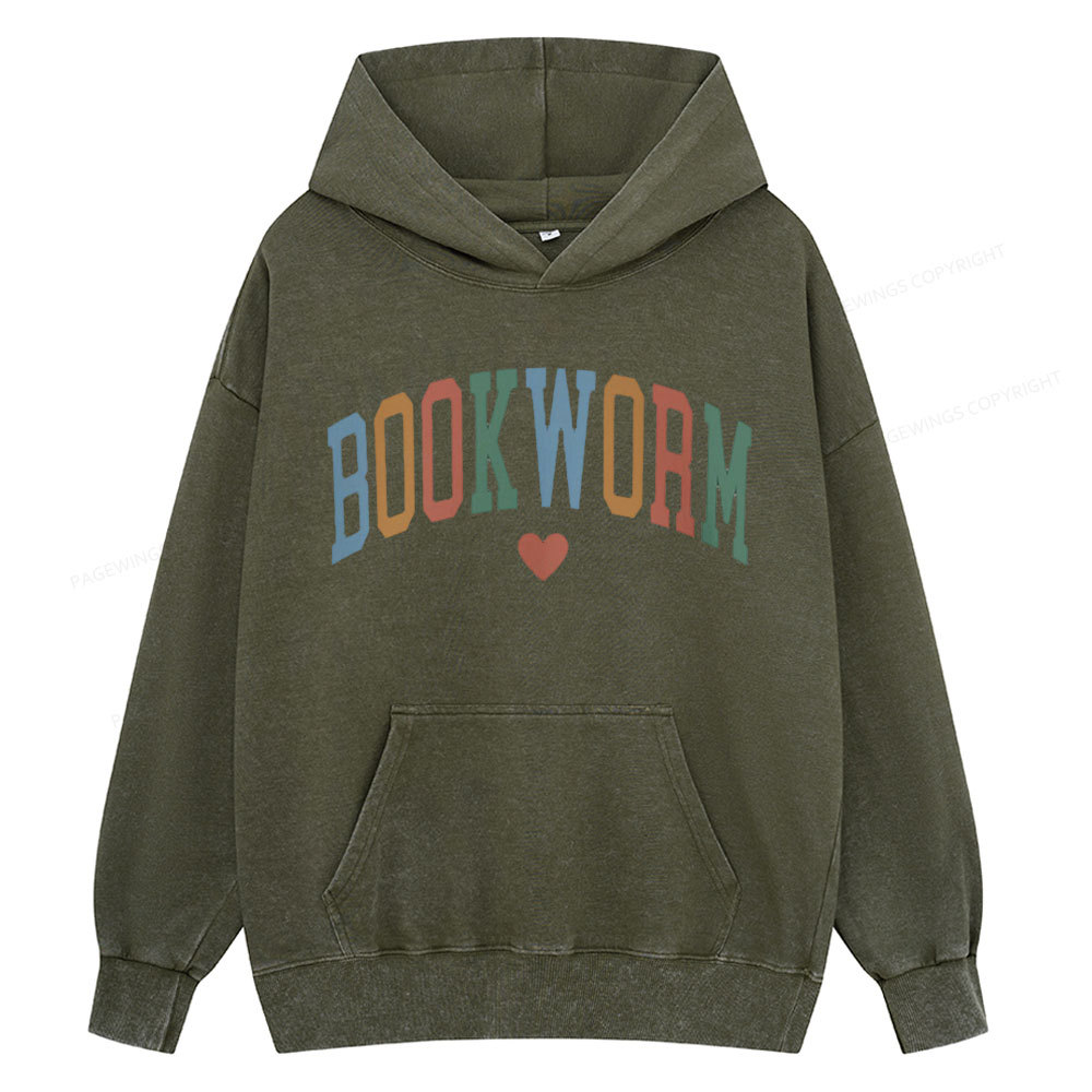 Pagewings Bookworm Unisex Washed Hoodie