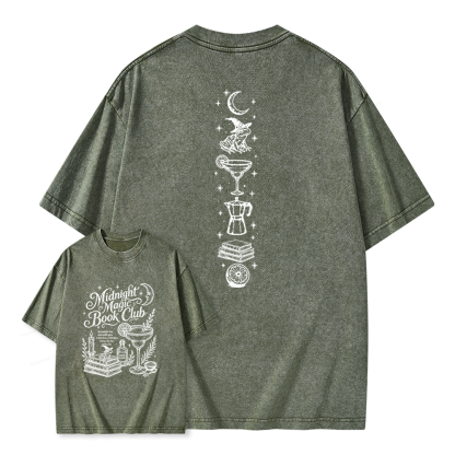 Pagewings Midnight Magic Book Club Unisex Washed T-shirt