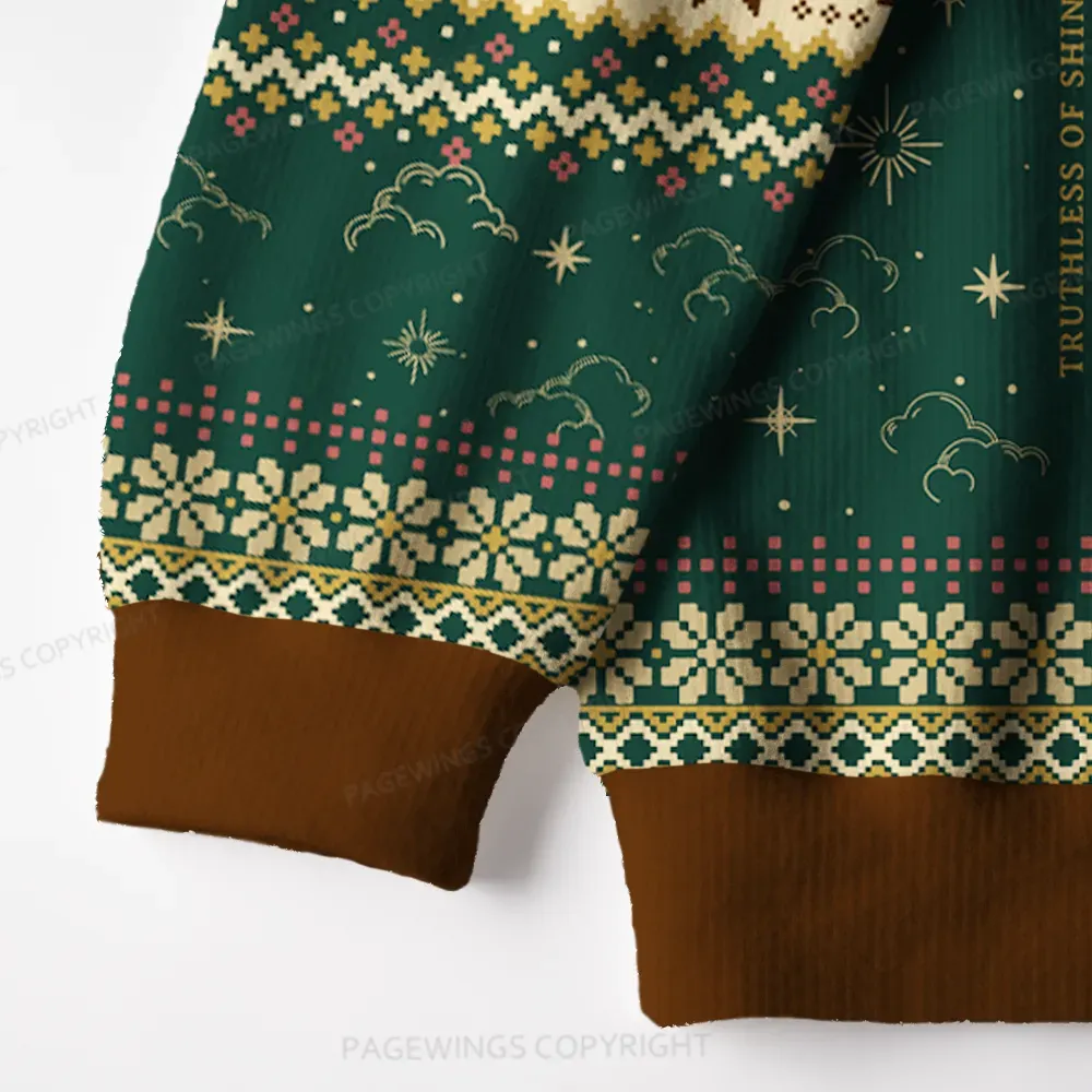 Pagewings Wore White On The Day He Was To Kill A King Unisex Ugly Knit Sweatshirt