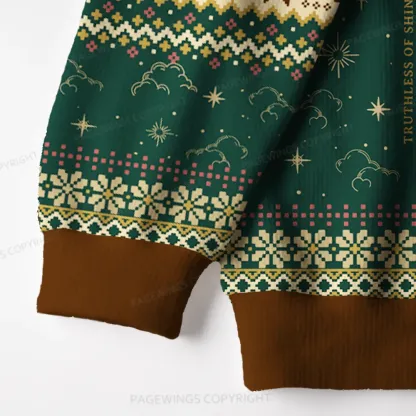 Pagewings Wore White On The Day He Was To Kill A King Unisex Ugly Knit Sweatshirt