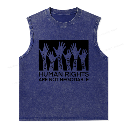 Pagewings Human Rights Are Not Negotiable Unisex Washed Tank Top